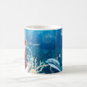 Mermaid Fantasy Red Head Verzauberter Strand Kaffeetasse (Mittel)