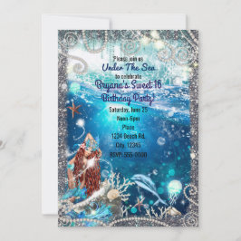 Mermaid Fantasy Red Head Verzaubertes Sea Sweet 16 Einladung