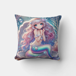 Mermaid Fantasy Square Pillow Kissen