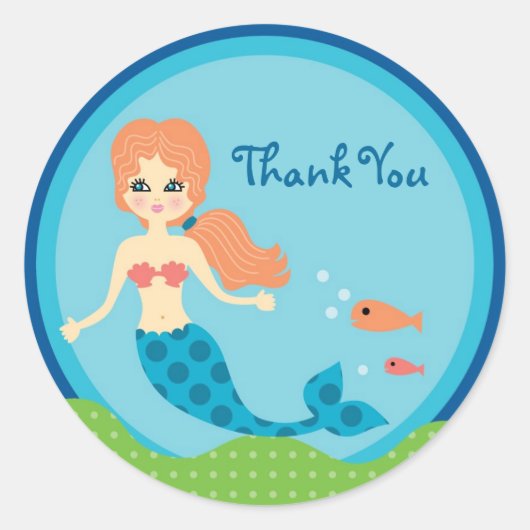 Mermaid Favor Siegel Sticker (Vorderseite)