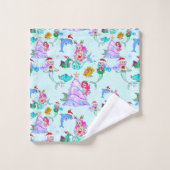 Mermaid feiert Weihnachten mit Freunden Badhandtuch Set (Waschlappen)