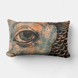 Mermaid Figurehead Woodcut Throw Kissen IV