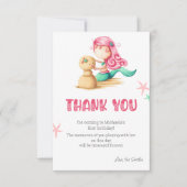 Mermaid First Birthday Dankeskarte (Vorderseite)