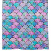 Mermaid fish scale wave japanese seamless pattern. duschvorhang (Vorderseite)