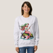 Mermaid Fishing Art – Women’s Sweatshirt (Vorne ganz)