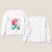 Mermaid Fishing Fun – Kids’ Long Sleeve Tee (Design Vorderseite & Rückseite)