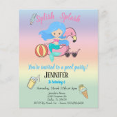 Mermaid Flamingo Float Pool Party Geburtstag Einla (Vorderseite)