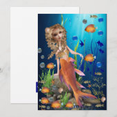 Mermaid Flat Card Feiertagskarte (Vorne/Hinten)