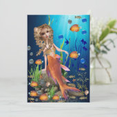 Mermaid Flat Card Feiertagskarte (Stehend Vorderseite)
