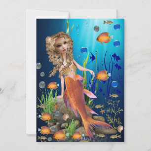 Mermaid Flat Card Feiertagskarte