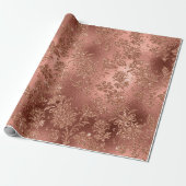 Mermaid Floral Rose Gold Pink Princess Glitzer Geschenkpapier (Ungerollt)