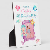 Mermaid Foto Birthday Party Begrüßungszeichen Fotoplatte (Seite)