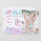 Mermaid Foto Einladung (Vorderseite)