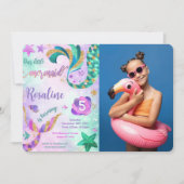 Mermaid Foto Einladung (Vorderseite)