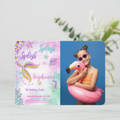 Mermaid Foto Einladung (Stehend Vorderseite)