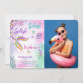 Mermaid Foto Einladung (Vorderseite)