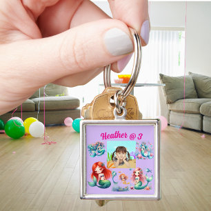 Mermaid Foto Personalisiert Schlüsselanhänger Birt