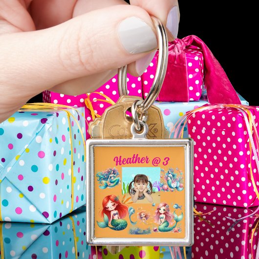 Mermaid Foto Personalisiert Schlüsselanhänger Birt