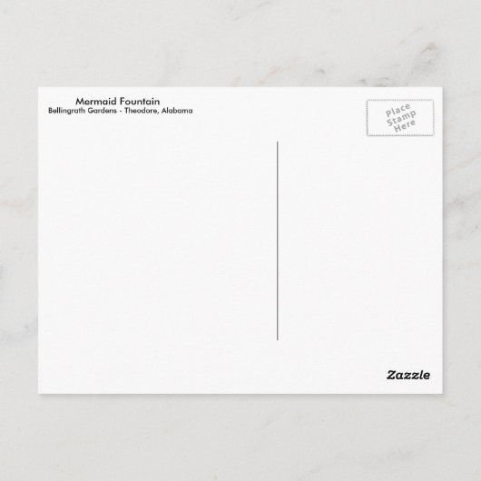 Mermaid Fountain Postkarte (Rückseite)