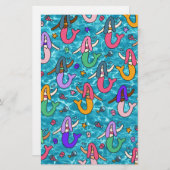 Mermaid Freunde Briefpapier (Vorne/Hinten)