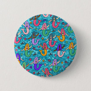Mermaid Freunde Button