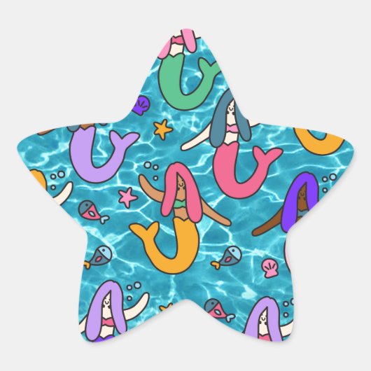 Mermaid Freunde Stern-Aufkleber (Vorderseite)