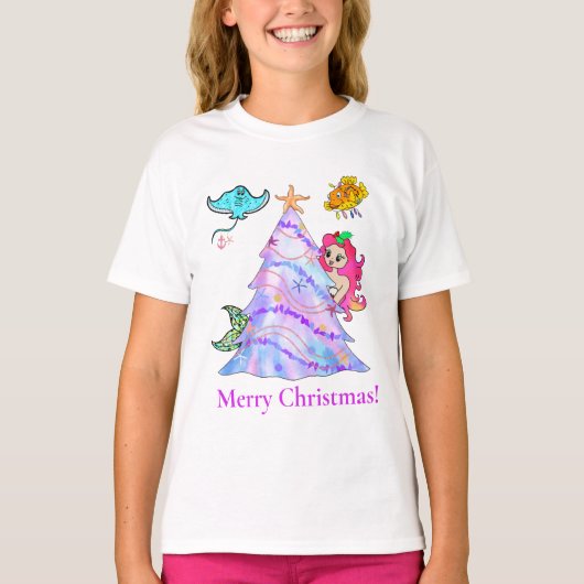 Mermaid & Friends Dekorieren Weihnachtsbaum T-Shirt (Vorderseite)