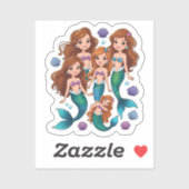 Mermaid Friends Personalized Fun set  Aufkleber (Blatt)
