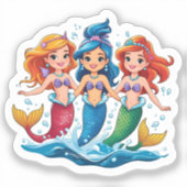 Mermaid Friends Personalized Fun set  Aufkleber (Vorderseite)