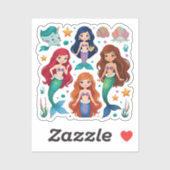 Mermaid Friends Personalized Fun set  Sticker (Blatt)