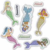 Mermaid Friends Sticker Sheet - Körperpositionieru (Vorderseite)