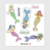 Mermaid Friends Sticker Sheet - Körperpositionieru (Blatt)