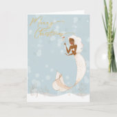 Mermaid Frohe Weihnachten Gold (Vorderseite)