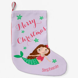 Mermaid Frohe Weihnachten Personalisiert Lila Kleiner Weihnachtsstrumpf