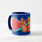 Mermaid Fruchtkiste Label Art Kaffee Tasse (Vorderseite Links)