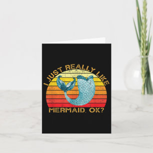 Mermaid Funny Animal Zitat mit Vintager Form Desi Karte