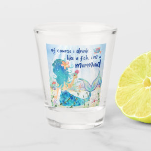 Mermaid Funny Fish Tropical Beach Schnapsglas