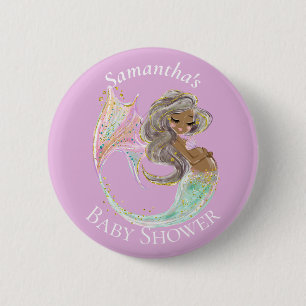 Mermaid Future Mama Babydusche. Unter dem Meer. Button