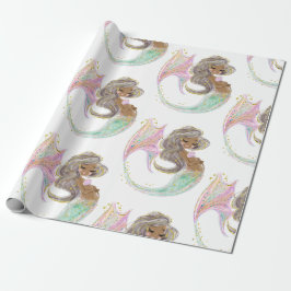 Mermaid Future Mama Babydusche. Unter dem Meer. Geschenkpapier