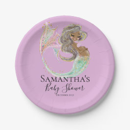 Mermaid Future Mama Babydusche. Unter dem Meer. Pa Pappteller