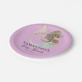 Mermaid Future Mama Babydusche. Unter dem Meer. Pa Pappteller (Schrägansicht)