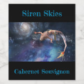 Mermaid Galaxy Weinetikett (Einzelnes Label)