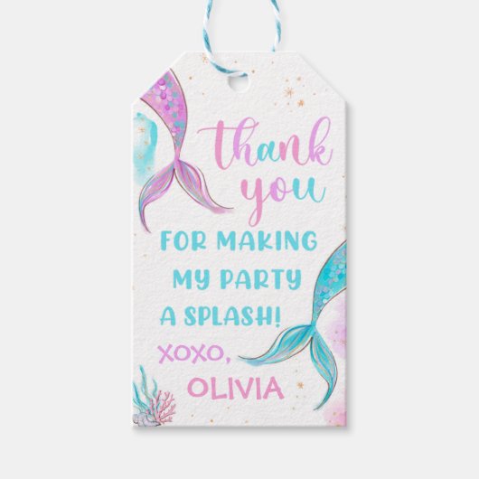Mermaid Gastgeschenk Tags Geschenkanhänger (Vorderseite)
