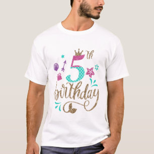 Mermaid Geburtstag 5. Jahre alt T-Shirt