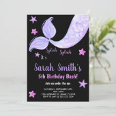 Mermaid Geburtstag Einladungen unter dem Meer (Stehend Vorderseite)