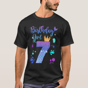 Mermaid Geburtstag Mädchen 7 Jahre alt sein 7. Geb T-Shirt