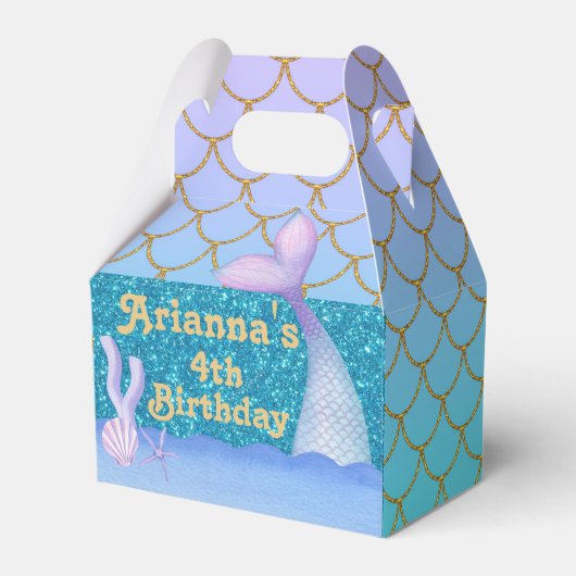Mermaid Geburtstag personalisierten Gunst Box Geschenkschachtel (Vorderseite)