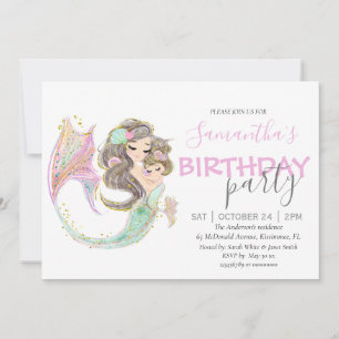 MERMAID GEBURTSTAG UNTER DEM MEERESPINK ANKÜNDIGUNG