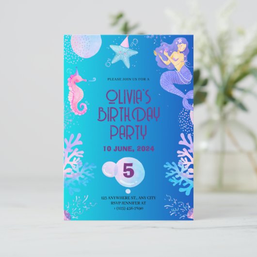 Mermaid Geburtstagsausschreibung