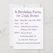 Mermaid Geburtstagsfeier Einladung (Rückseite)